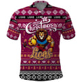 Personalized Lions Rugby Xmas Polo Shirt Australia AFL Mascot