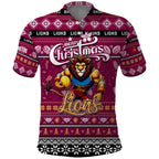 Personalized Lions Rugby Xmas Polo Shirt Australia AFL Mascot