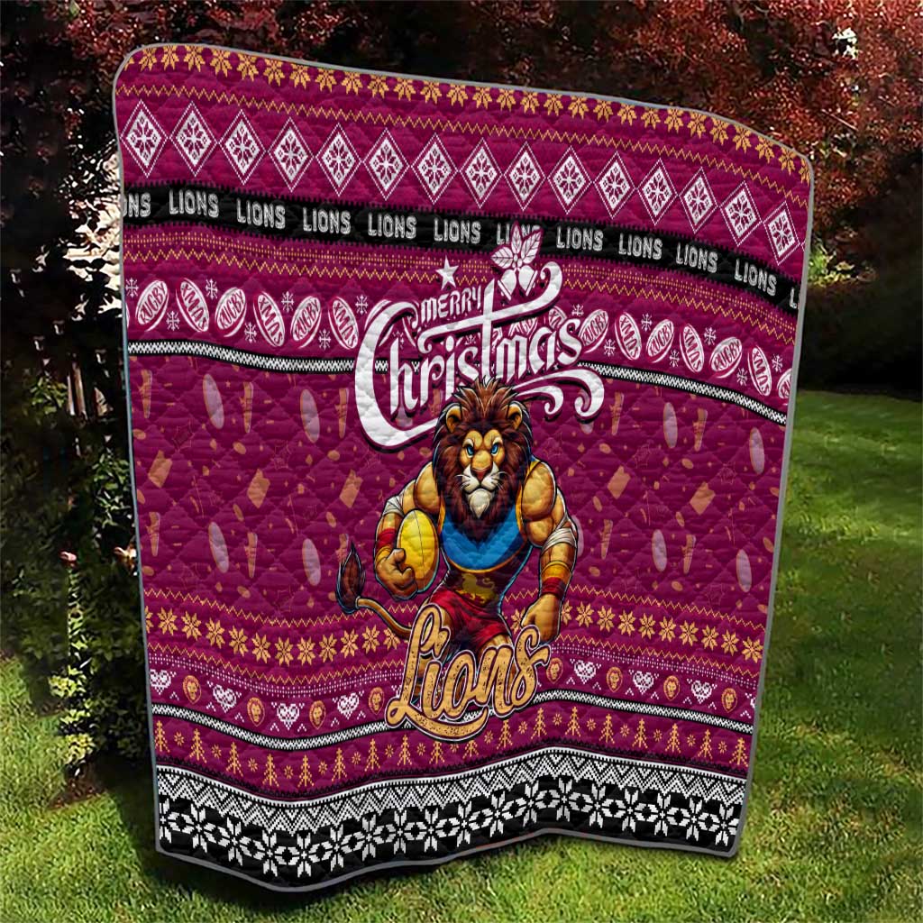 Lions Football Xmas Quilt Australia AFL Mascot