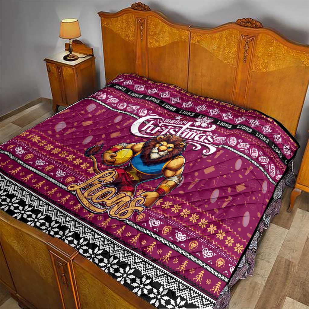 Lions Football Xmas Quilt Australia AFL Mascot