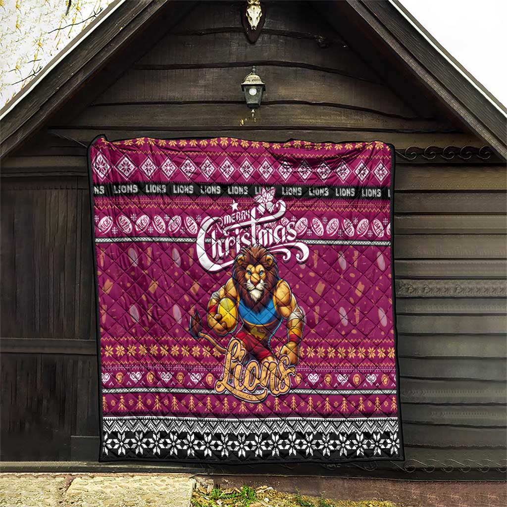 Lions Football Xmas Quilt Australia AFL Mascot