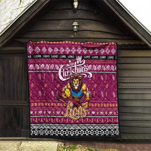 Lions Football Xmas Quilt Australia AFL Mascot