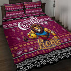 Lions Football Xmas Quilt Bed Set Australia AFL Mascot