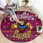 Lions Football Xmas Round Carpet Australia AFL Mascot