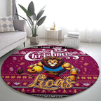Lions Football Xmas Round Carpet Australia AFL Mascot