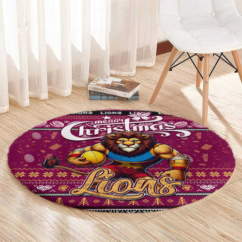 Lions Football Xmas Round Carpet Australia AFL Mascot