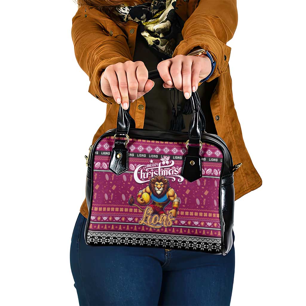 Lions Football Xmas Shoulder Handbag Australia AFL Mascot