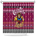 Lions Football Xmas Shower Curtain Australia AFL Mascot