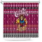 Lions Football Xmas Shower Curtain Australia AFL Mascot