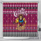 Lions Football Xmas Shower Curtain Australia AFL Mascot