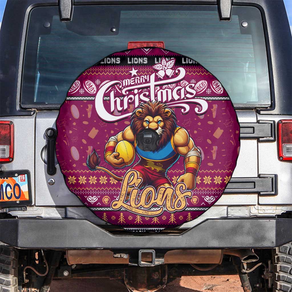 Lions Football Xmas Spare Tire Cover Australia AFL Mascot