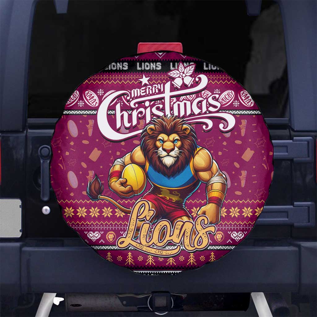Lions Football Xmas Spare Tire Cover Australia AFL Mascot