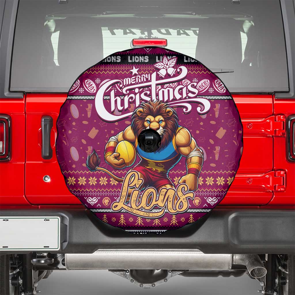 Lions Football Xmas Spare Tire Cover Australia AFL Mascot