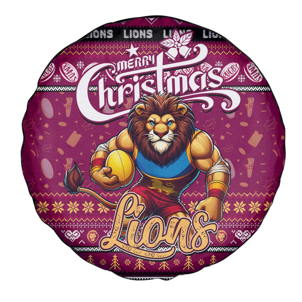 Lions Football Xmas Spare Tire Cover Australia AFL Mascot
