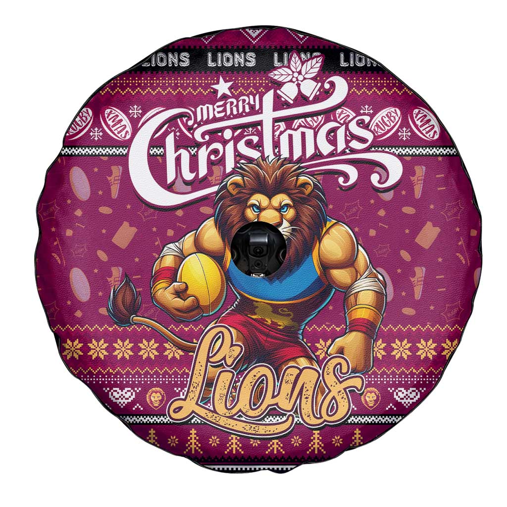Lions Football Xmas Spare Tire Cover Australia AFL Mascot