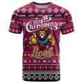 Personalized Lions Rugby Xmas T Shirt Australia AFL Mascot