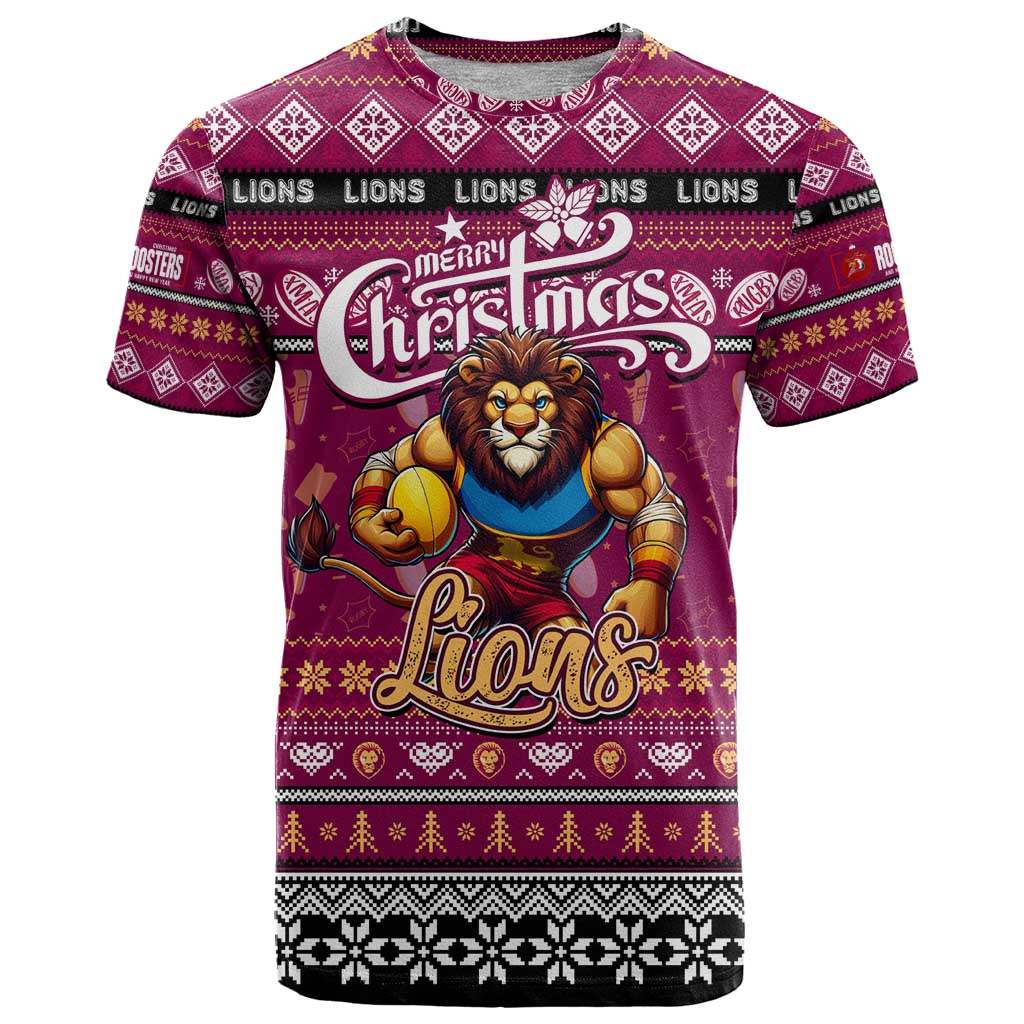 Personalized Lions Rugby Xmas T Shirt Australia AFL Mascot