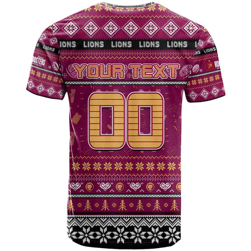 Personalized Lions Rugby Xmas T Shirt Australia AFL Mascot