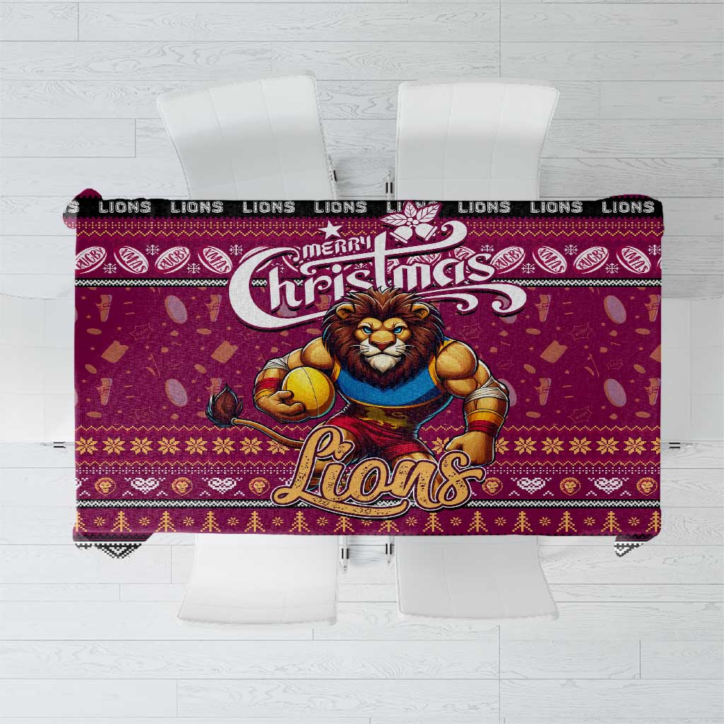 Lions Football Xmas Tablecloth Australia AFL Mascot