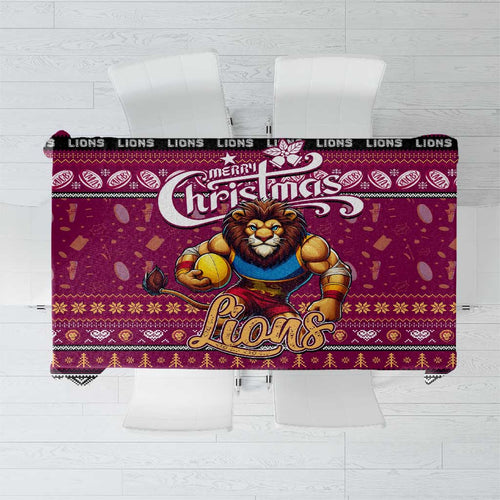 Lions Football Xmas Tablecloth Australia AFL Mascot
