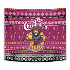 Lions Football Xmas Tapestry Australia AFL Mascot