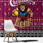 Lions Football Xmas Window Curtain Australia AFL Mascot