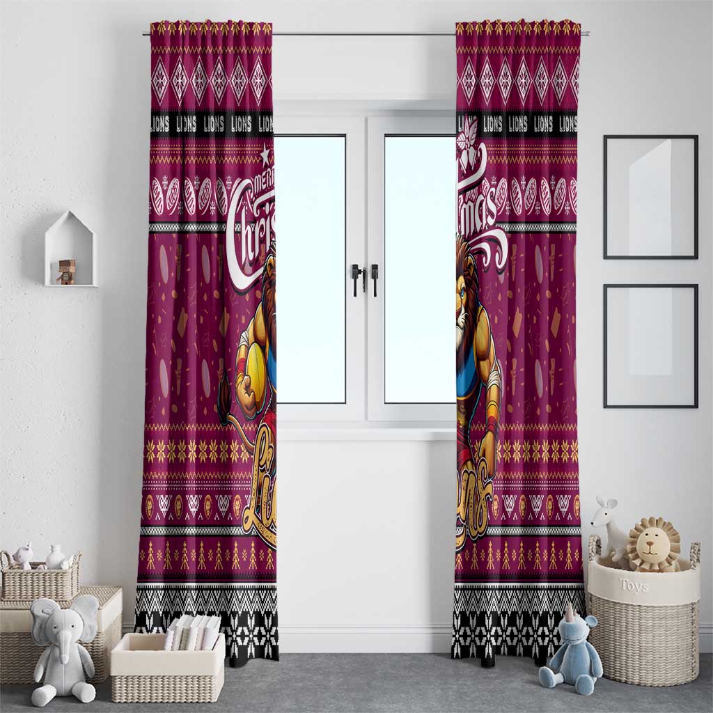 Lions Football Xmas Window Curtain Australia AFL Mascot