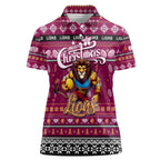 Personalized Lions Rugby Xmas Women Polo Shirt Australia AFL Mascot