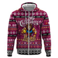 Personalized Lions Rugby Xmas Zip Hoodie Australia AFL Mascot