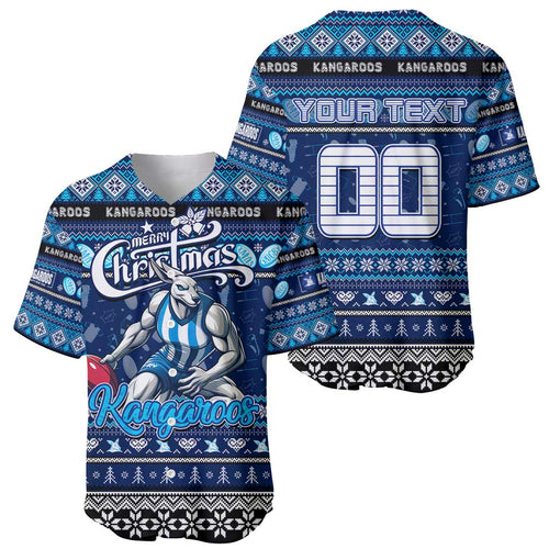 Personalized Kangaroos Rugby Xmas Baseball Jersey Australia AFL Mascot