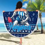 Kangaroos Football Xmas Beach Blanket Australia AFL Mascot