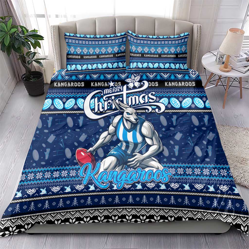 Kangaroos Football Xmas Bedding Set Australia AFL Mascot