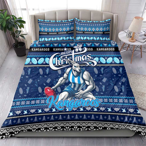 Kangaroos Football Xmas Bedding Set Australia AFL Mascot