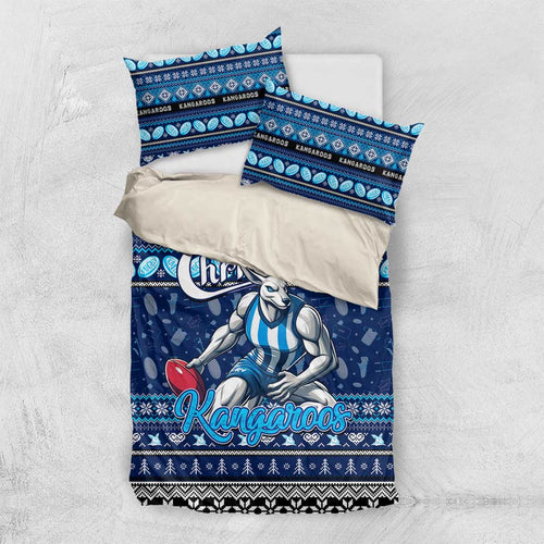 Kangaroos Football Xmas Bedding Set Australia AFL Mascot