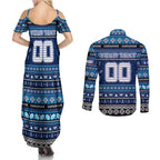 Personalized Kangaroos Rugby Xmas Couples Matching Summer Maxi Dress and Long Sleeve Button Shirt Australia AFL Mascot