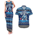 Personalized Kangaroos Rugby Xmas Couples Matching Tank Maxi Dress and Hawaiian Shirt Australia AFL Mascot