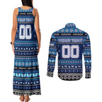 Personalized Kangaroos Rugby Xmas Couples Matching Tank Maxi Dress and Long Sleeve Button Shirt Australia AFL Mascot