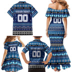 Personalized Kangaroos Rugby Xmas Family Matching Mermaid Dress and Hawaiian Shirt Australia AFL Mascot