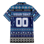 Personalized Kangaroos Rugby Xmas Family Matching Mermaid Dress and Hawaiian Shirt Australia AFL Mascot