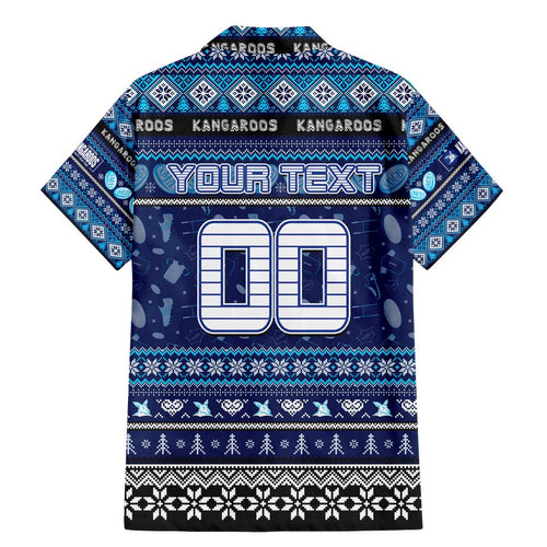 Personalized Kangaroos Rugby Xmas Family Matching Mermaid Dress and Hawaiian Shirt Australia AFL Mascot