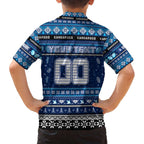 Personalized Kangaroos Rugby Xmas Family Matching Off The Shoulder Long Sleeve Dress and Hawaiian Shirt Australia AFL Mascot
