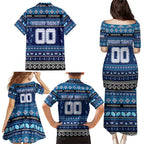 Personalized Kangaroos Rugby Xmas Family Matching Puletasi and Hawaiian Shirt Australia AFL Mascot