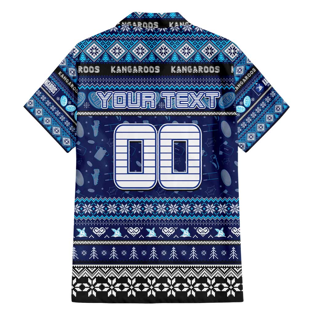 Personalized Kangaroos Rugby Xmas Family Matching Summer Maxi Dress and Hawaiian Shirt Australia AFL Mascot