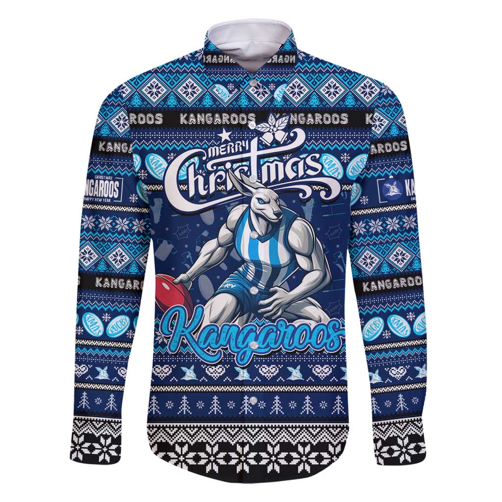 Personalized Kangaroos Rugby Xmas Family Matching Summer Maxi Dress and Hawaiian Shirt Australia AFL Mascot
