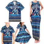 Personalized Kangaroos Rugby Xmas Family Matching Tank Maxi Dress and Hawaiian Shirt Australia AFL Mascot