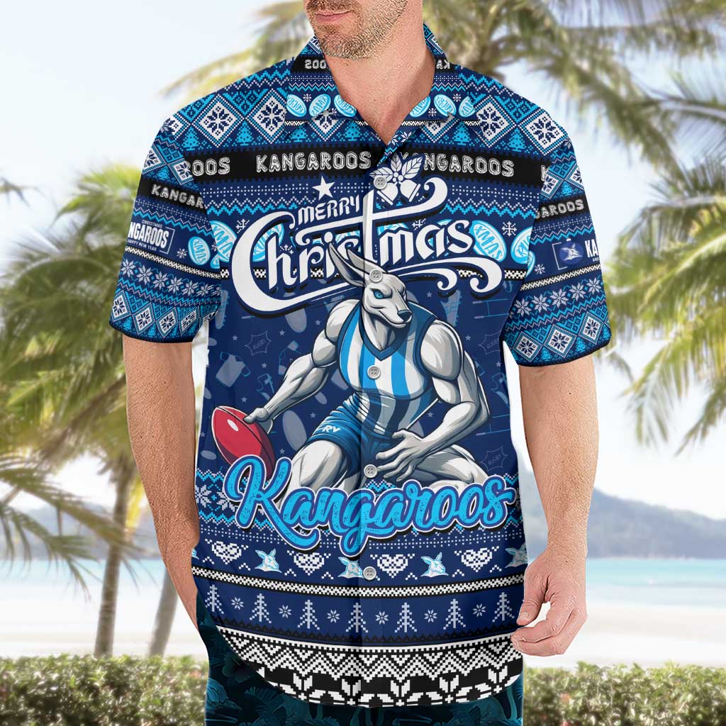 Personalized Kangaroos Rugby Xmas Hawaiian Shirt Australia AFL Mascot