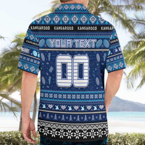 Personalized Kangaroos Rugby Xmas Hawaiian Shirt Australia AFL Mascot