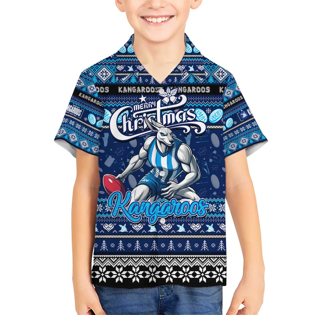 Personalized Kangaroos Rugby Xmas Hawaiian Shirt Australia AFL Mascot