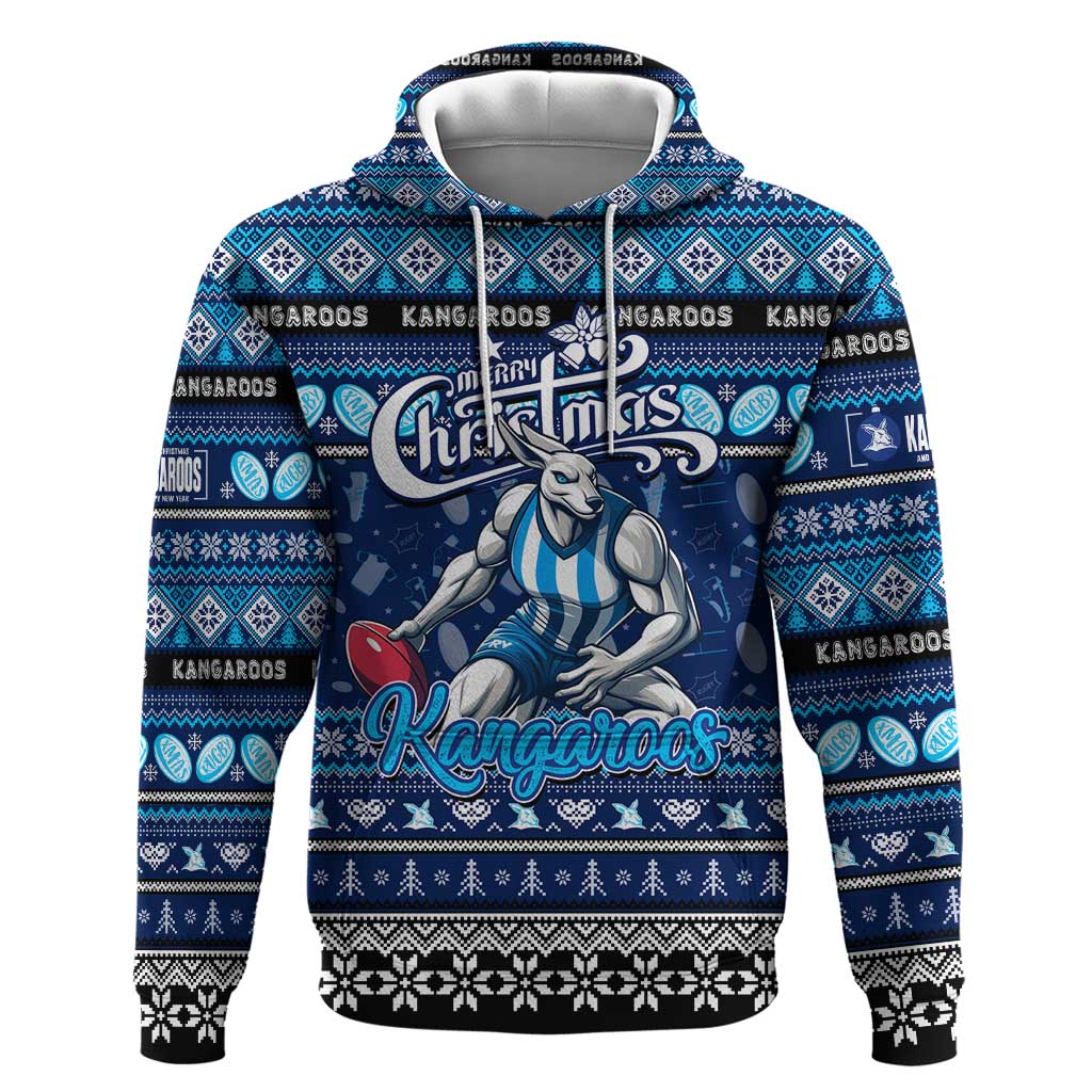 Personalized Kangaroos Rugby Xmas Hoodie Australia AFL Mascot