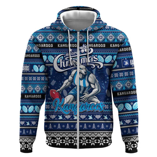 Personalized Kangaroos Rugby Xmas Hoodie Australia AFL Mascot